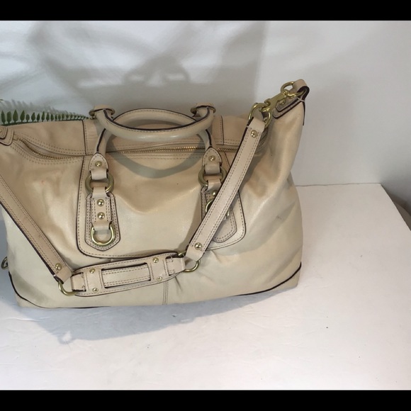 COACH ASHLEY IVORY LEATHER SATCHEL HANDBAG - Picture 10 of 16